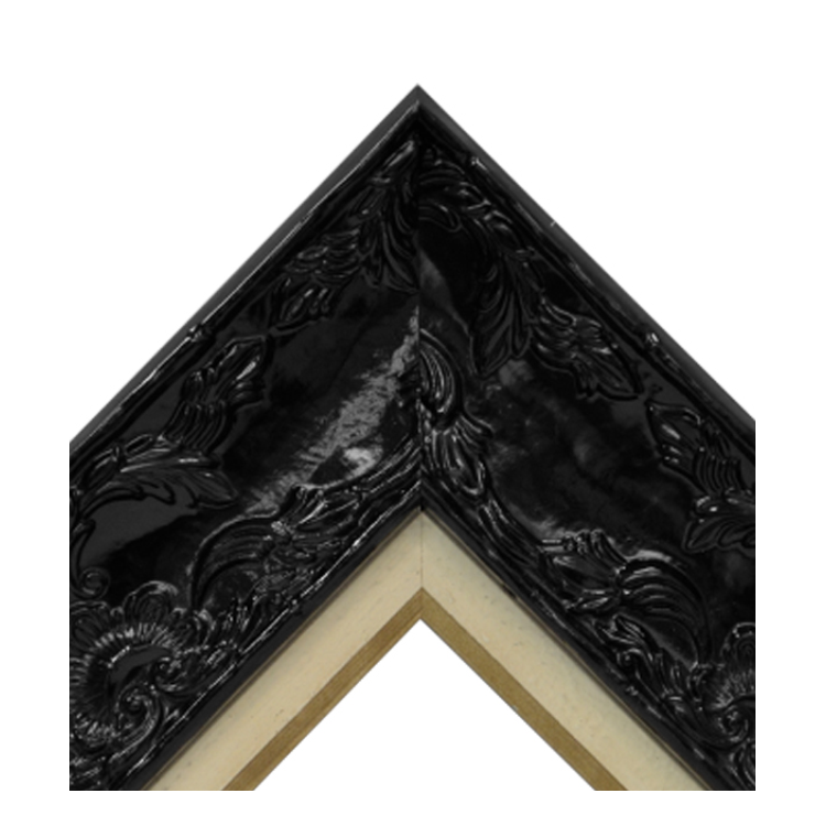 Renaissance Black Gloss-Distressed Cream Gold